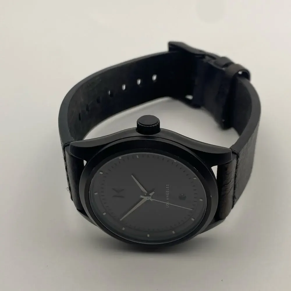 Sleek MVMT Rise Black-on-Black Watch - 39mm Case, New Battery
